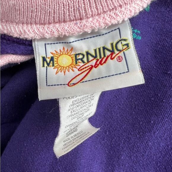 Vintage 90s Flowers Grandma Morning Sun Sweatshirt Made in USA Large - Picture 4 of 9